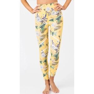 Zyia Yellow Reflective Mesh Leggings Size 2 Gym